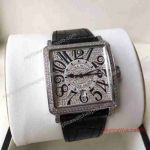 Copy Master Square Franck Muller Watches - Diamond Dial Diamond Bezel Arabic Markers